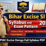 Bihar Excise SI Syllabus and Exam Pattern 2026 BPSSC Excise Daroga Full Syllabus PDF