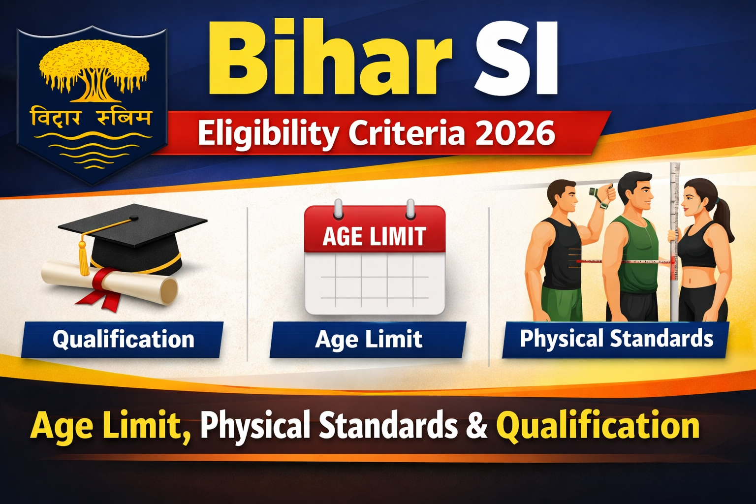 Bihar SI Eligibility Criteria 2026 – Age Limit, Physical Standards & Qualification