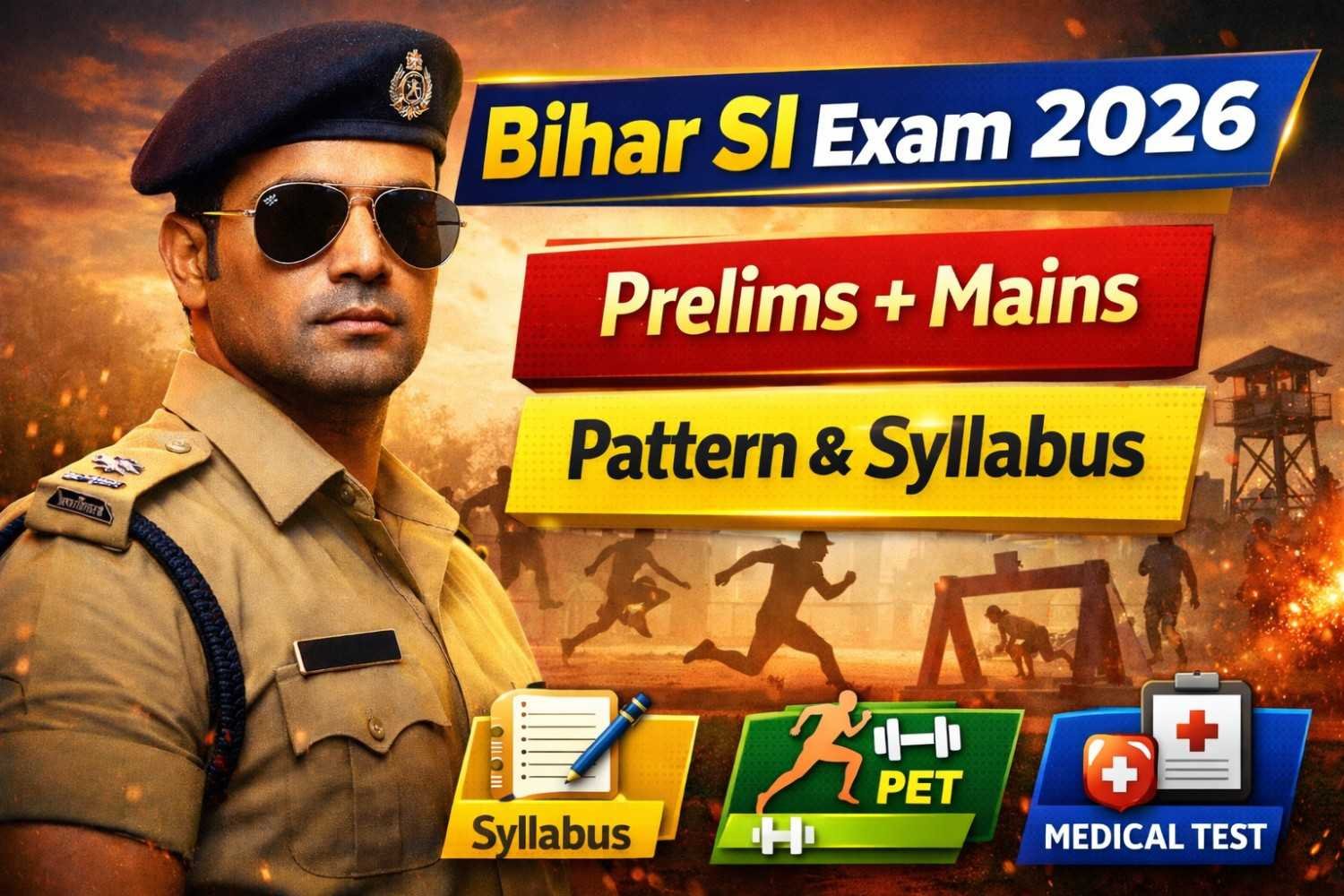 Bihar SI Syllabus and Exam Pattern 2026 प्रीलिम्स व मेंस परीक्षा पैटर्न और सिलेबस