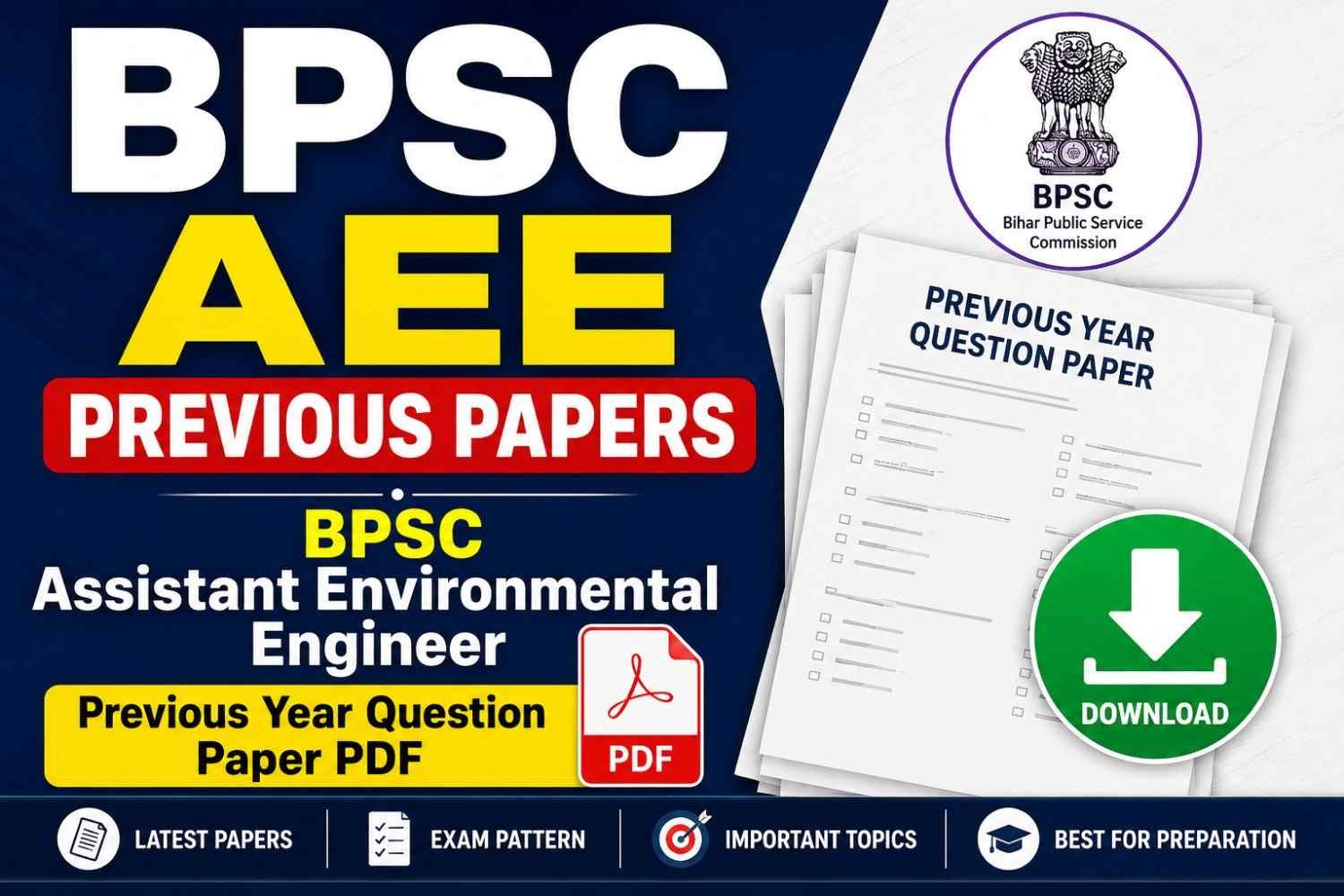 BPSC AEE Previous Papers; BPSC Assistant Environmental Engineer Previous Year Question Paper PDF 2025