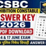 CSBC Prohibition Constable Answer Key 2026 PDF Download