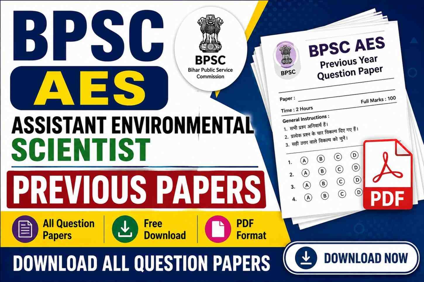 BPSC AES Assistant Environmental Scientist Previous Papers PDF – Download All Question Papers