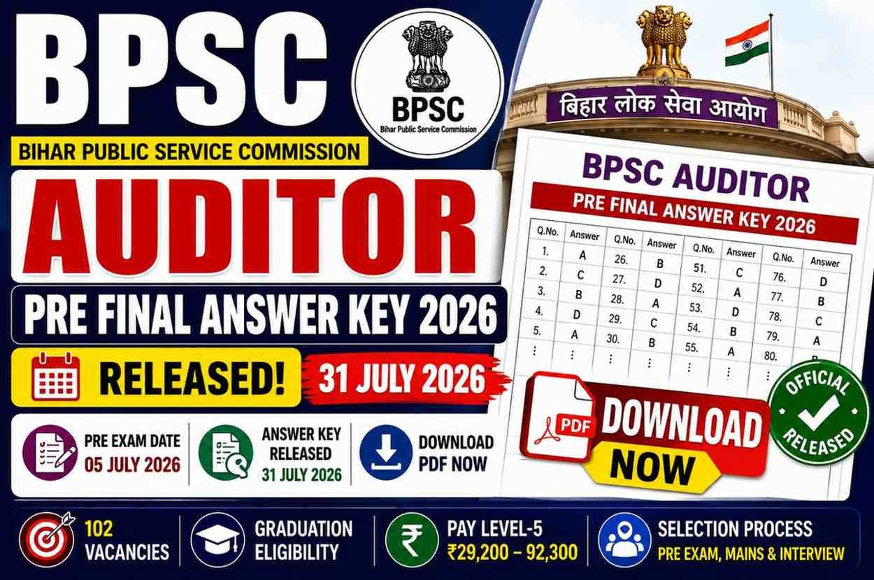 BPSC Auditor Pre Final Answer Key 2026 – Download PDF & Direct Link