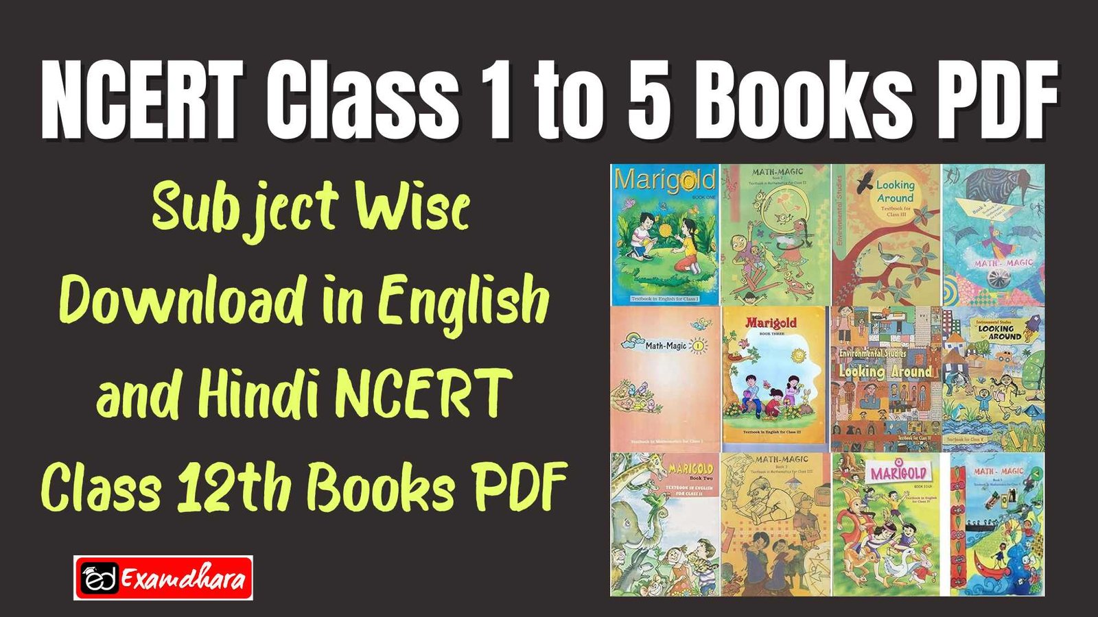 NCERT Class 1 to 5 Books PDF: Subject Wise Download PDF in English and Hindi Medium