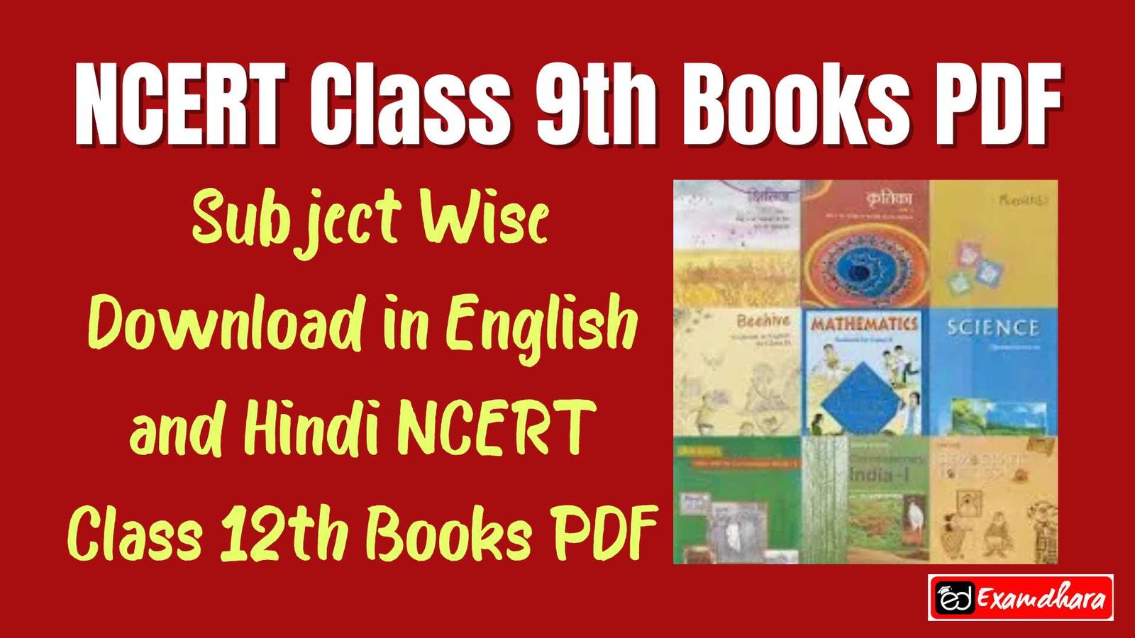 NCERT Class 9th Books PDF: Subject Wise Download PDF in English and Hindi Medium